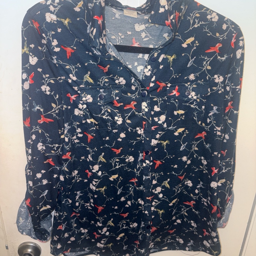 Floral Button-Up Blouse